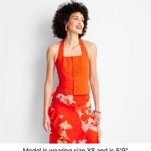 Women's Tie Neck Halter Top - Future Collective™ with Jenee Naylor Red XS